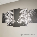 Roaring Lions 5-Piece Canvas Hanging Wall Art